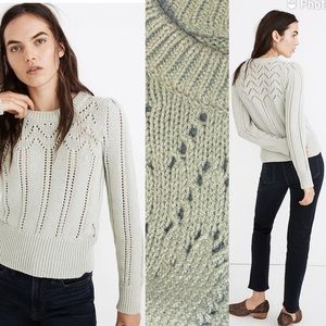 Madewell Pointelle Puff-Sleeve Sweater